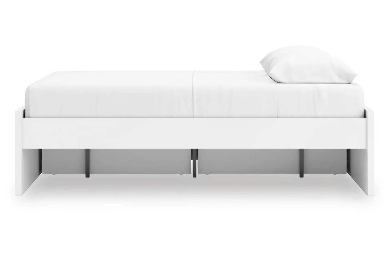 Onita Queen Platform Bed with 1 Side Storage In White EB9630B22