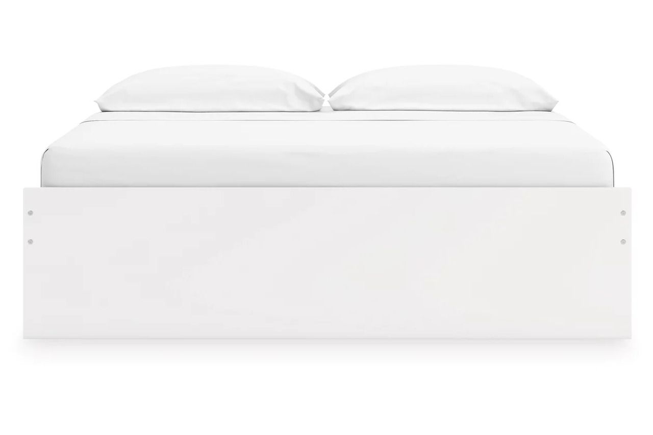 Onita King Platform Bed with 1 Side Storage In White EB9630B23