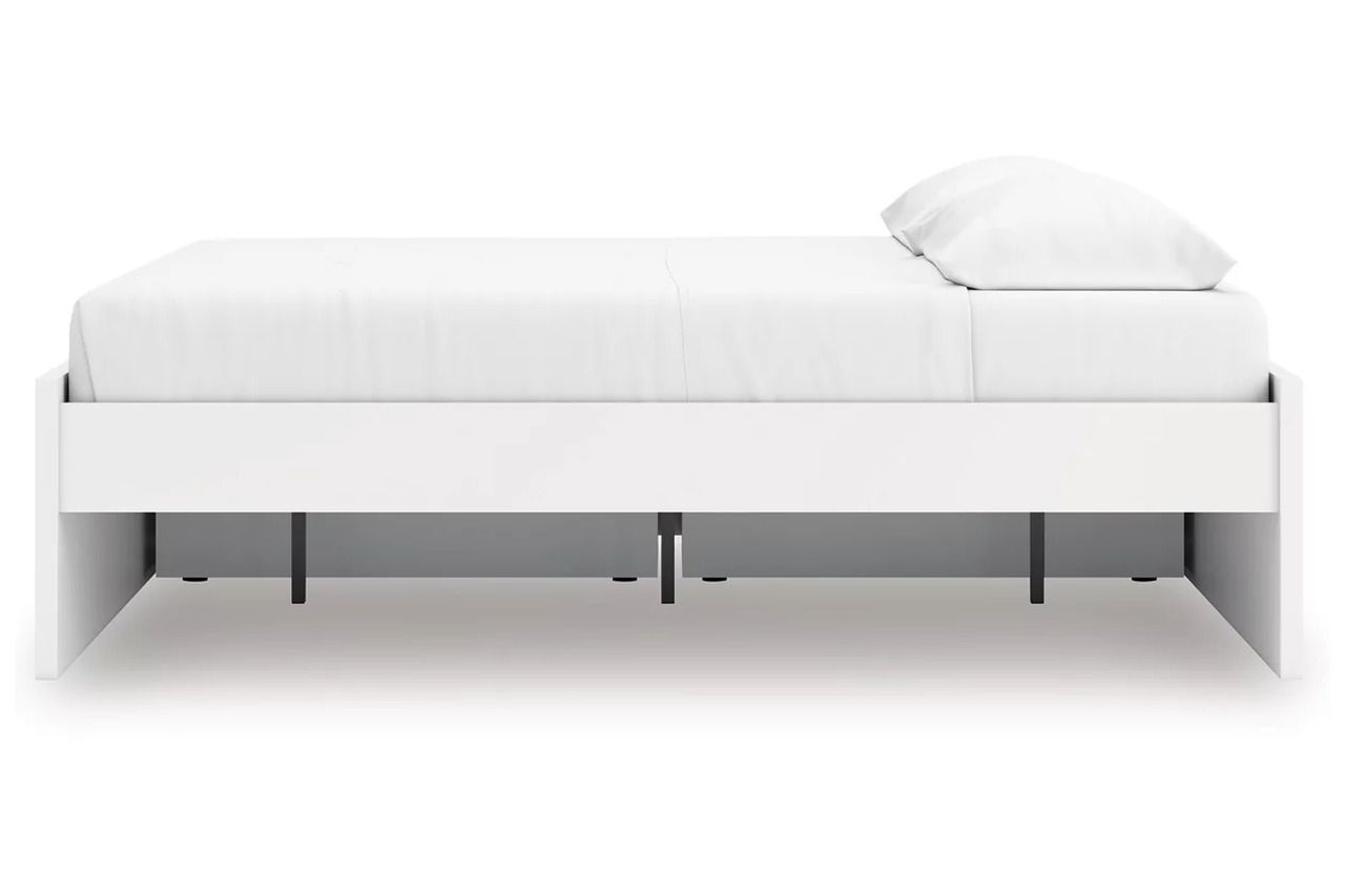 Onita King Platform Bed with 1 Side Storage In White EB9630B23
