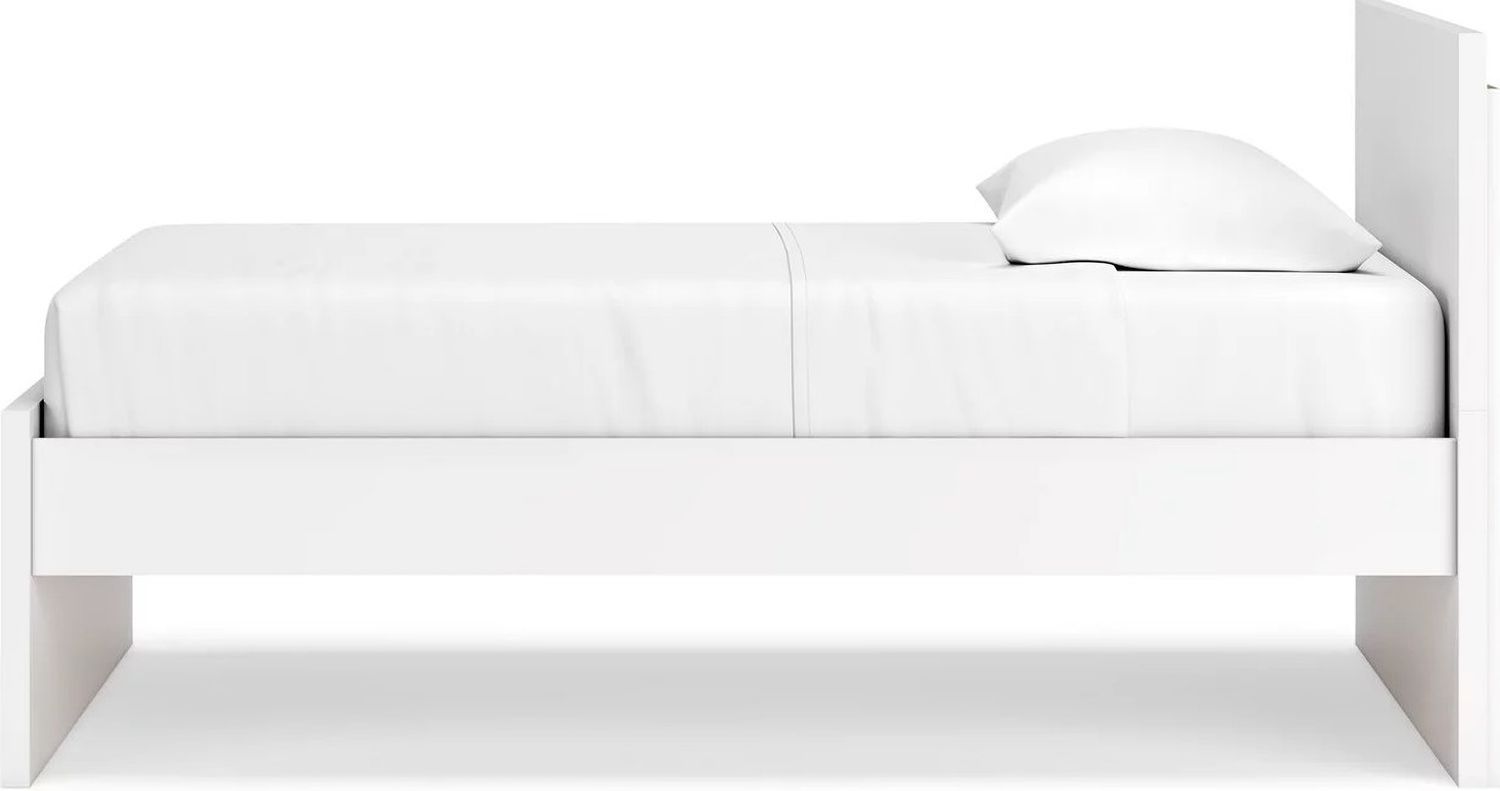 Onita Twin Panel Platform Bed In White EB9630B5