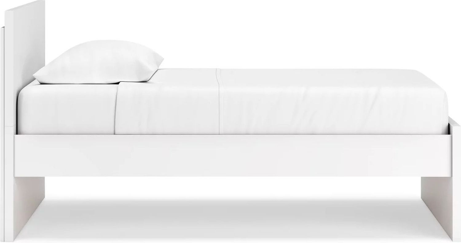 Onita Twin Panel Platform Bed In White EB9630B5