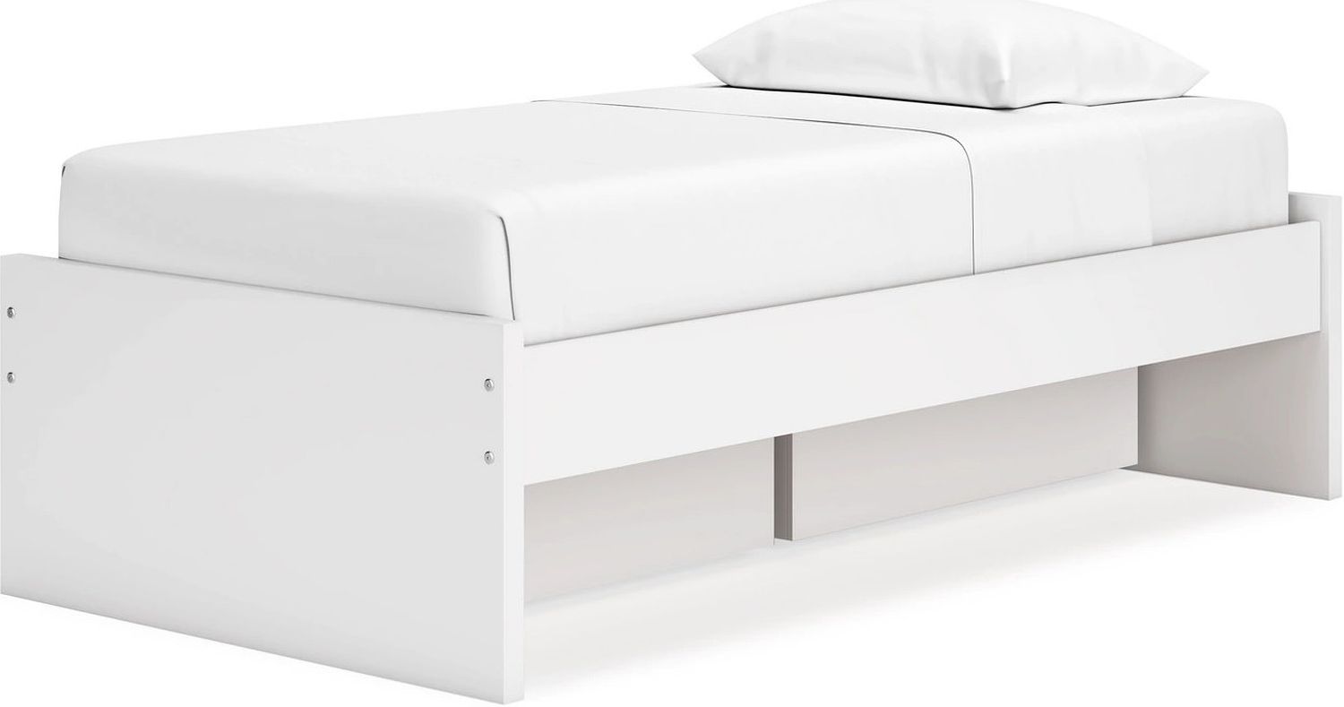 Onita Twin Platform Bed with 1 Side Storage In White EB9630B6