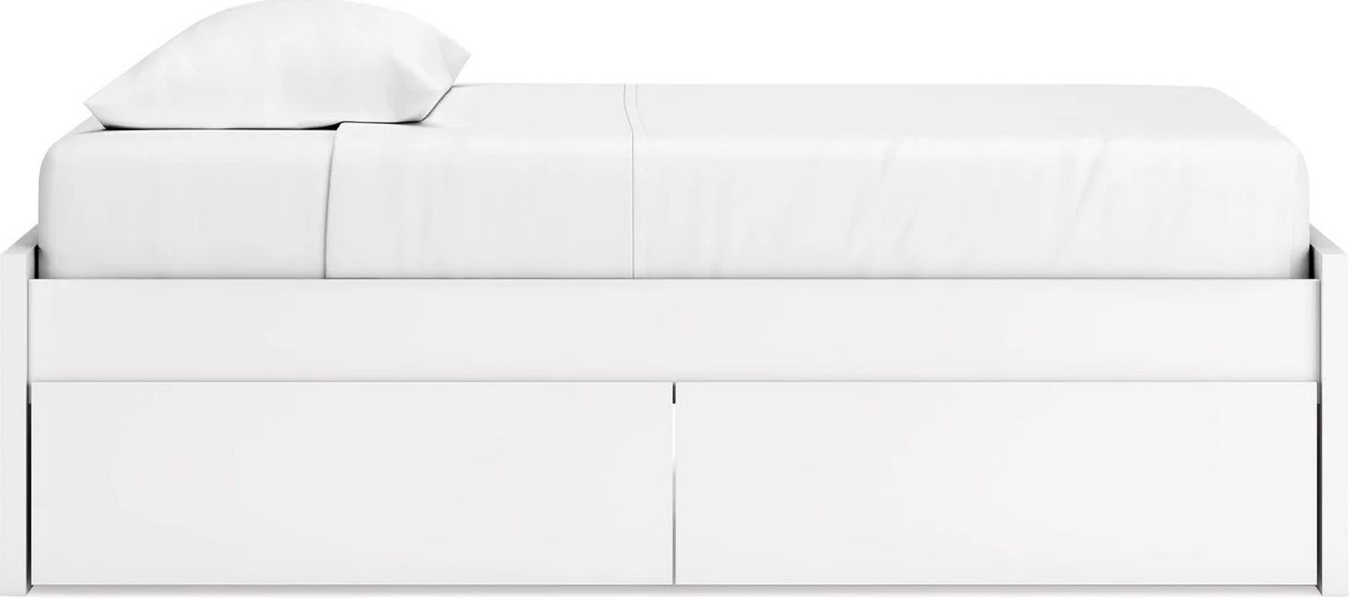 Onita Twin Platform Bed with 1 Side Storage In White EB9630B6
