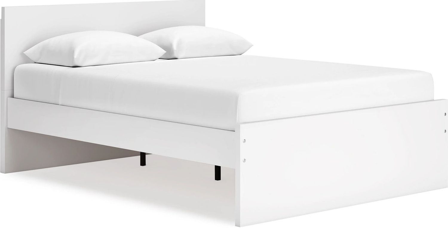 Onita Queen Panel Platform Bed In White EB9630B8
