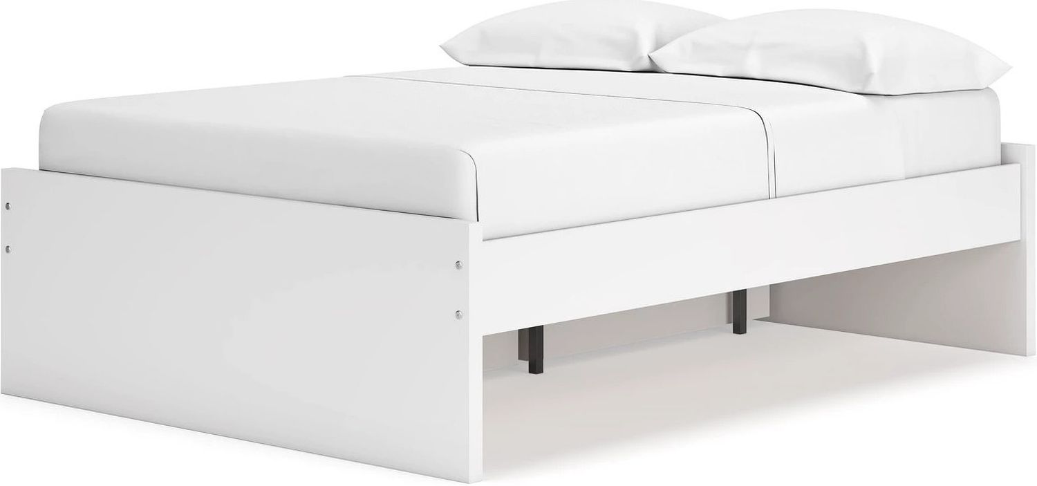 Onita Full Platform Bed with 1 Side Storage In White EB9630B9