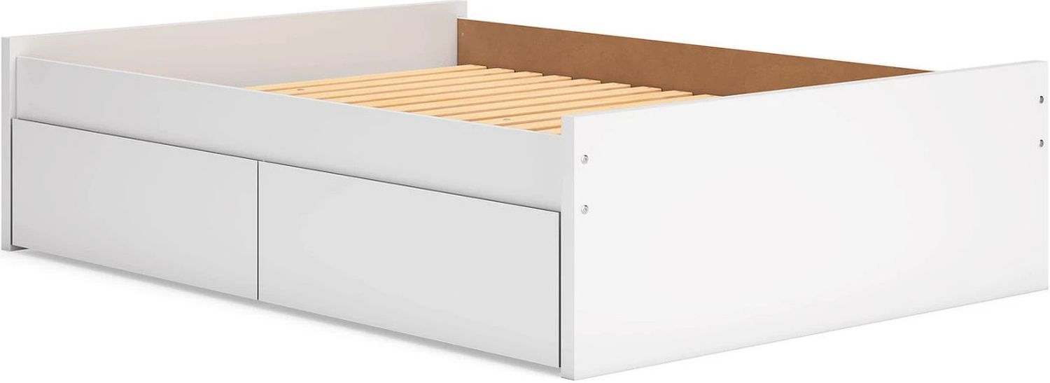 Onita Full Platform Bed with 1 Side Storage In White EB9630B9