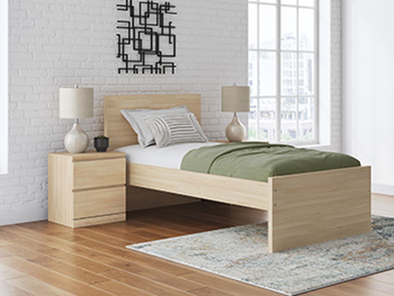 Onita Twin Panel Headboard In Natural EB9632253