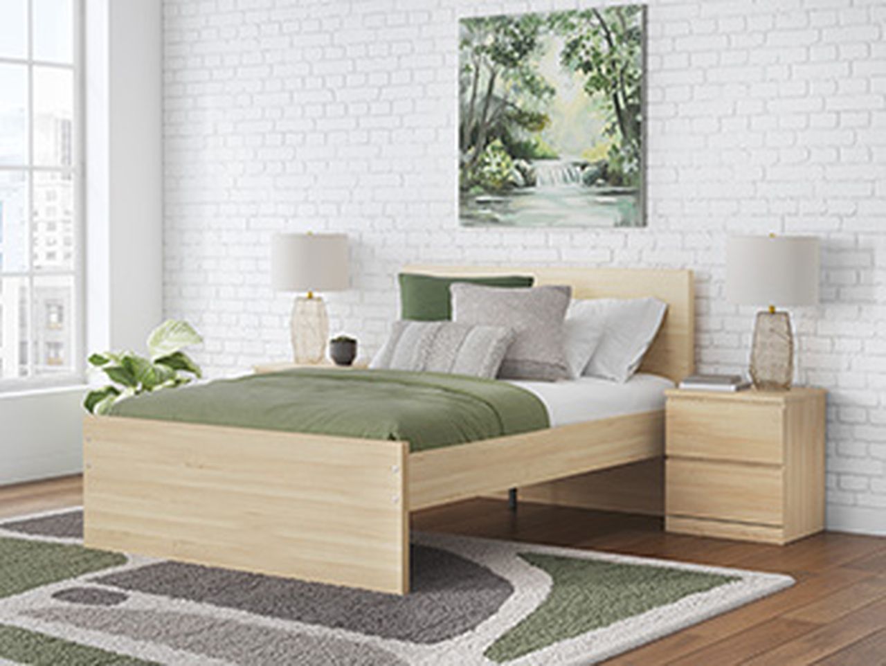 Onita Full Panel Headboard In Natural EB9632287