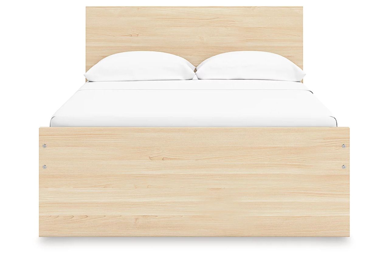 Onita Full Panel Platform Bed with 1 Side Storage In Natural EB9632B11