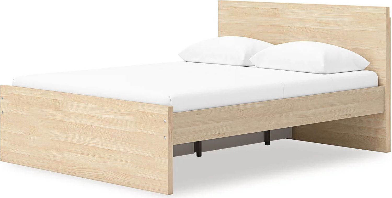 Onita Queen Panel Platform Bed with 1 Side Storage In Natural EB9632B12