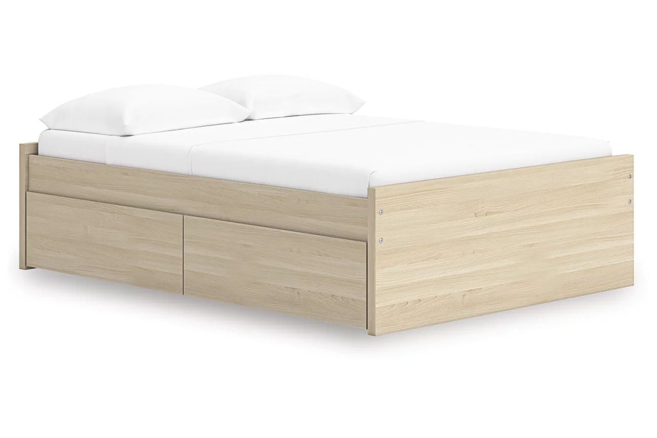 Onita Full Platform Bed with 2 Side Storage In Natural EB9632B14