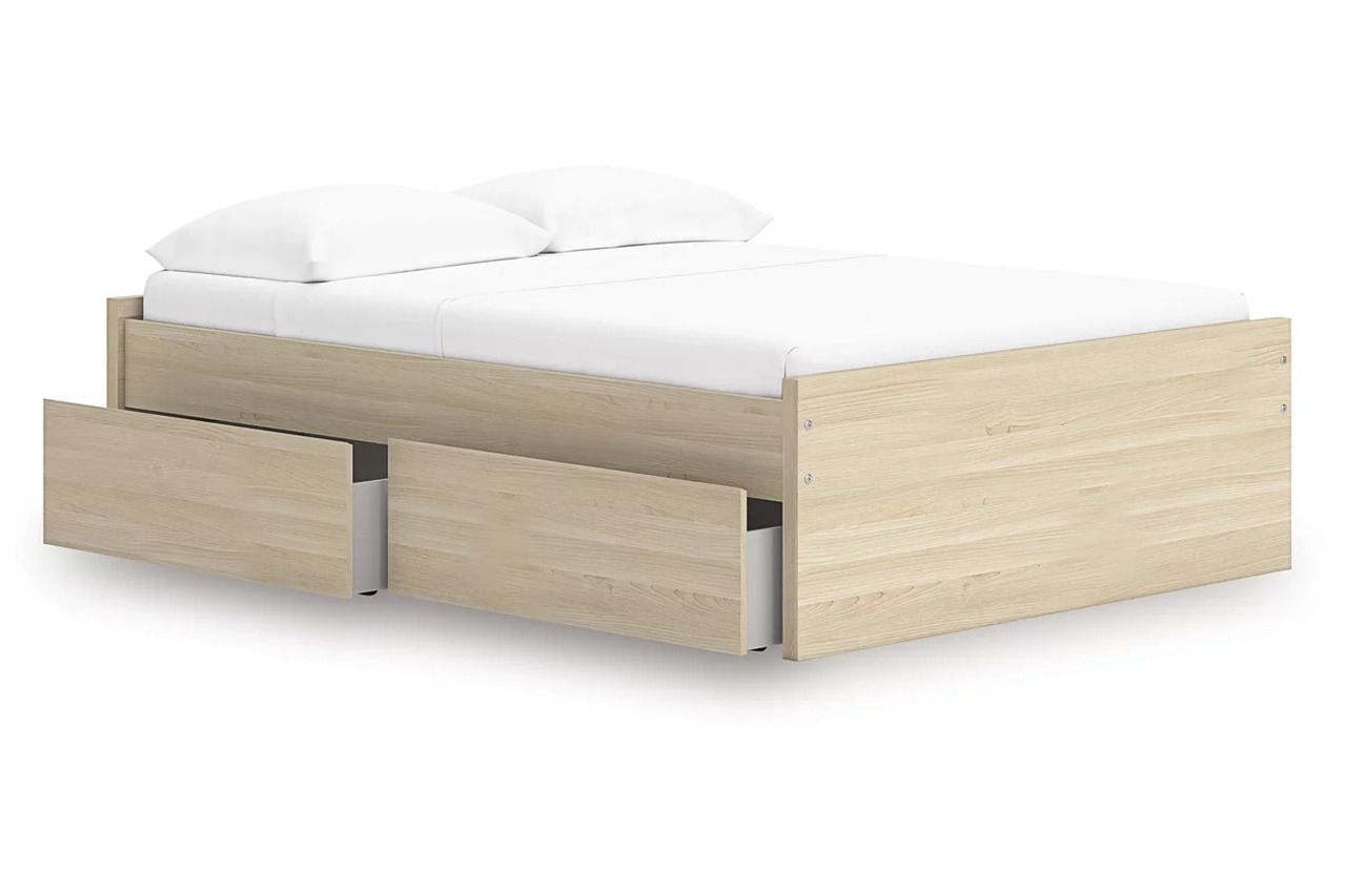 Onita Full Platform Bed with 2 Side Storage In Natural EB9632B14