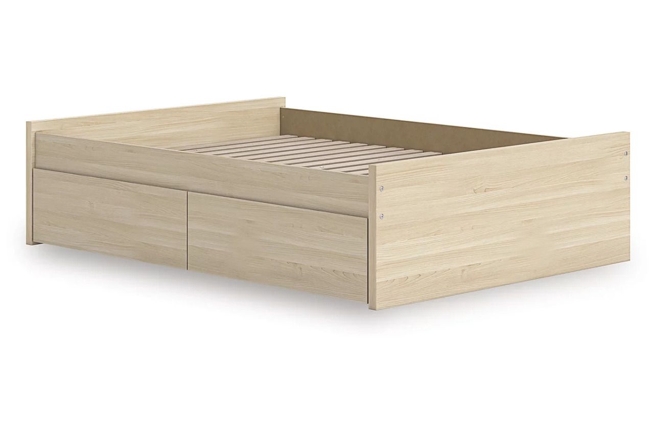 Onita Full Platform Bed with 2 Side Storage In Natural EB9632B14