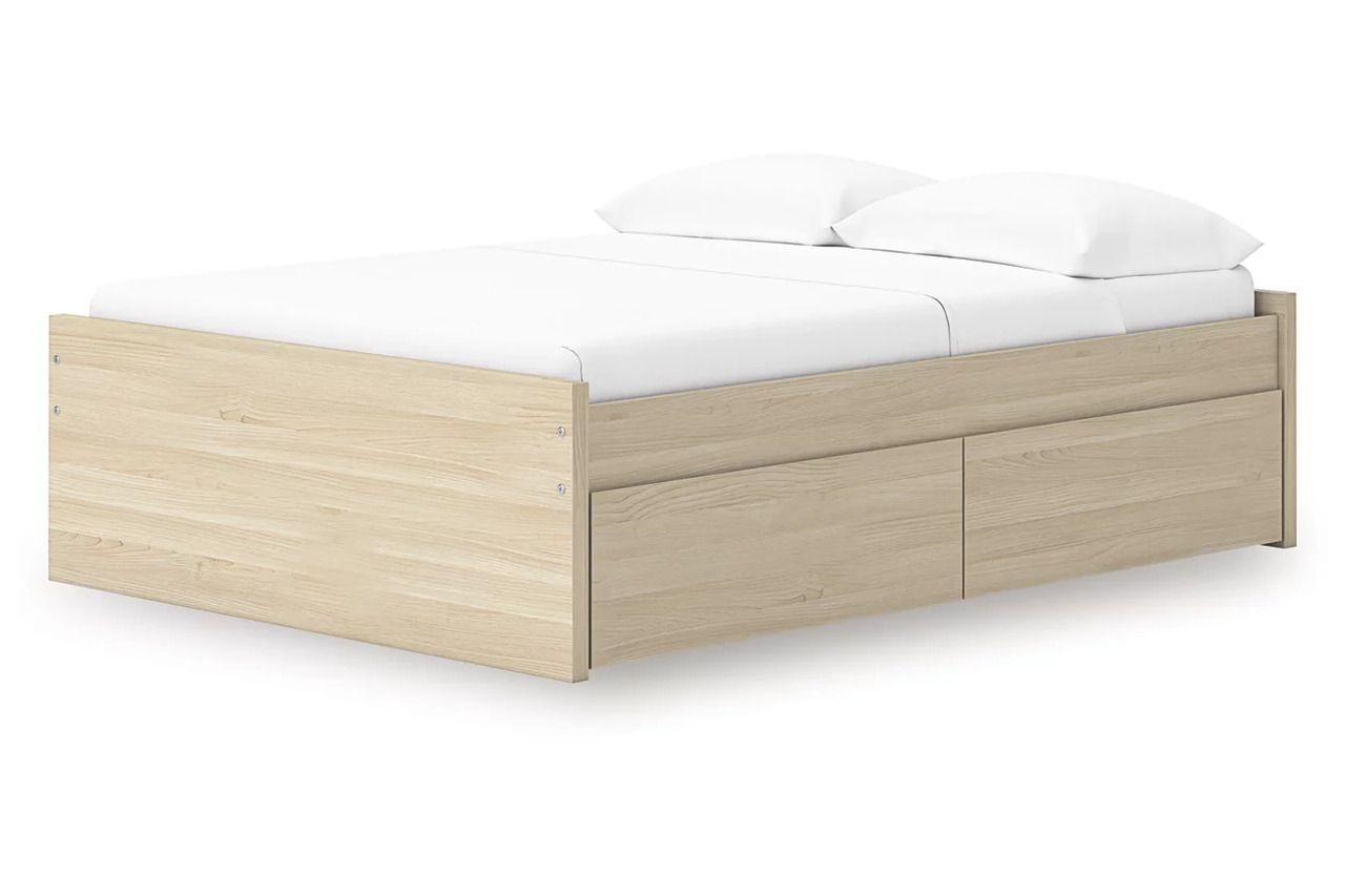 Onita Full Platform Bed with 2 Side Storage In Natural EB9632B14