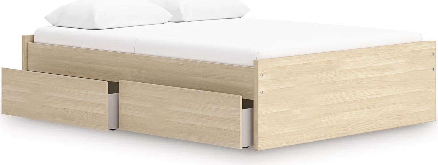 Onita Queen Platform Bed with 2 Side Storage In Natural EB9632B15