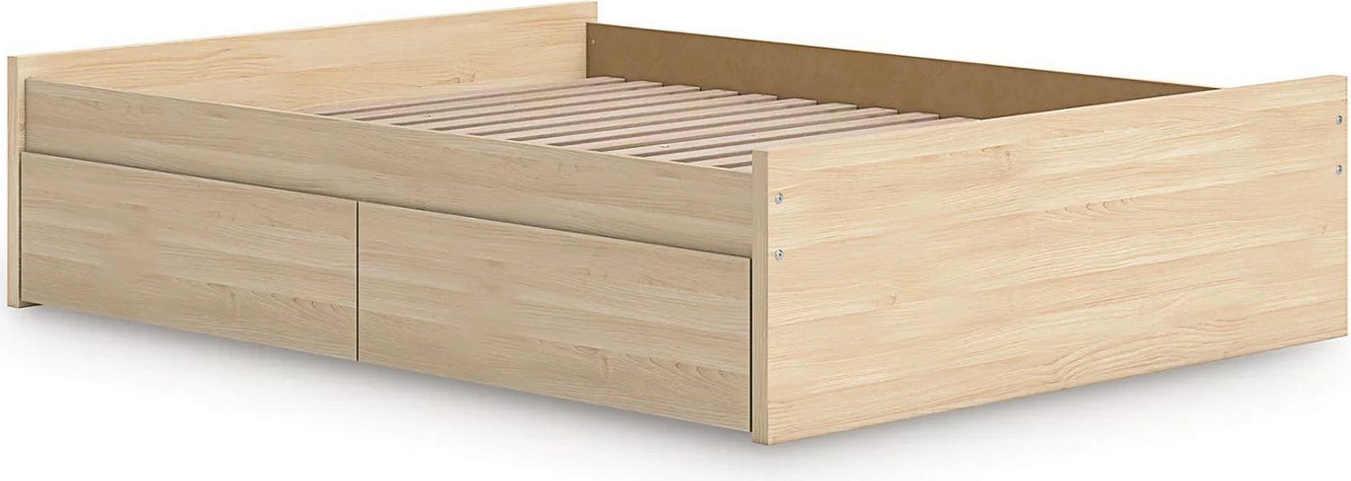 Onita Queen Platform Bed with 2 Side Storage In Natural EB9632B15
