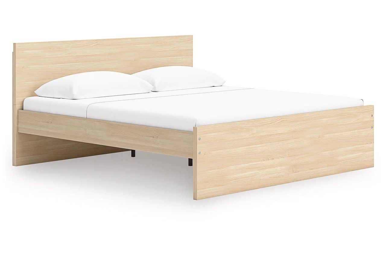 Onita Queen Panel Platform Bed with 2 Side Storage In Natural EB9632B18