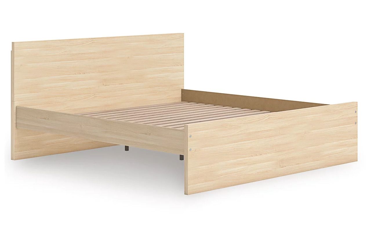 Onita Queen Panel Platform Bed with 2 Side Storage In Natural EB9632B18