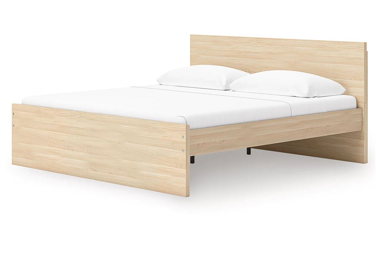 Onita Queen Panel Platform Bed with 2 Side Storage In Natural EB9632B18