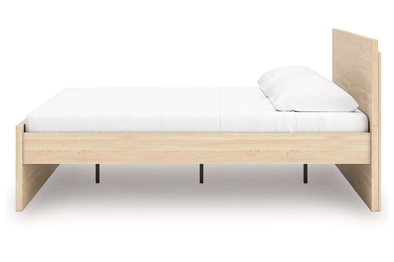 Onita Queen Panel Platform Bed with 2 Side Storage In Natural EB9632B18