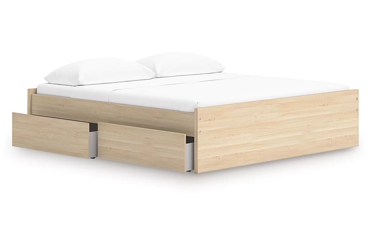Onita King Platform Bed with 2 Side Storage In Natural EB9632B21