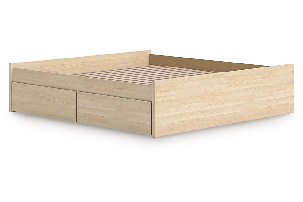 Onita King Platform Bed with 2 Side Storage In Natural EB9632B21