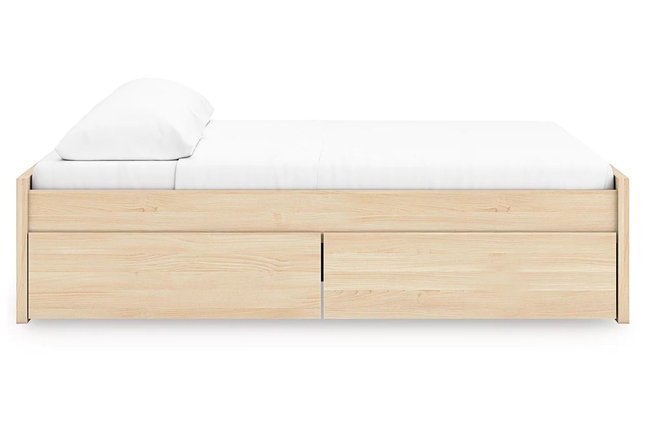 Onita King Platform Bed with 2 Side Storage In Natural EB9632B21