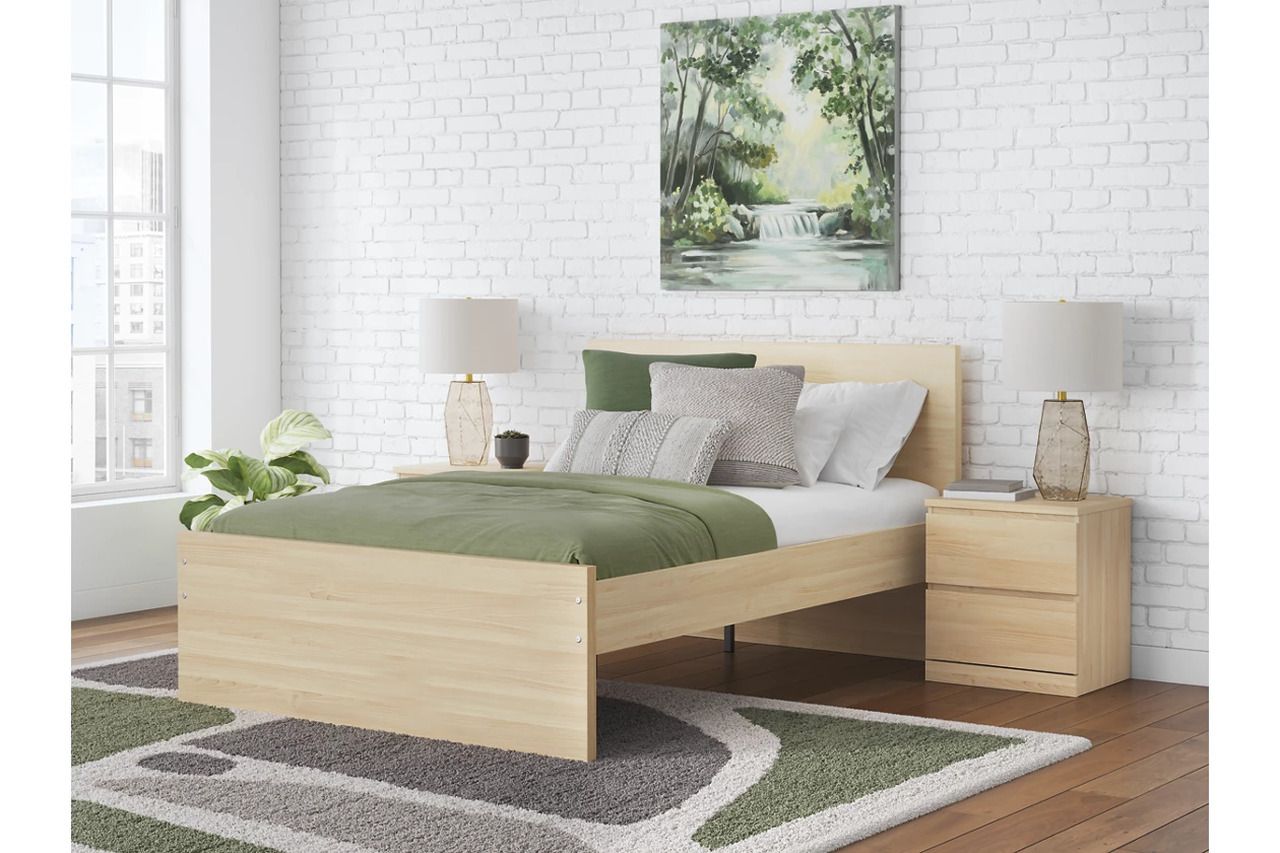 Onita King Panel Platform Bed In Natural EB9632B22
