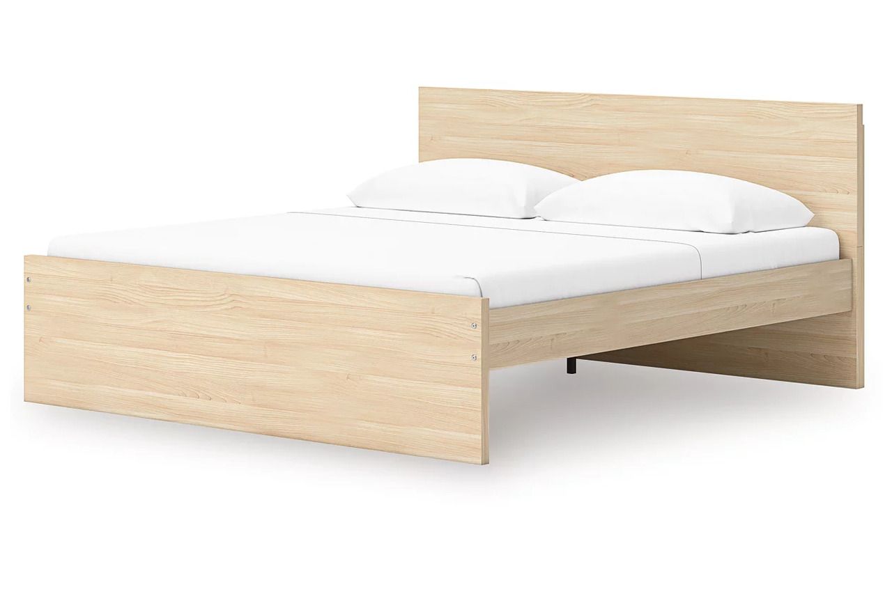 Onita King Panel Platform Bed with Storage In Natural EB9632B23