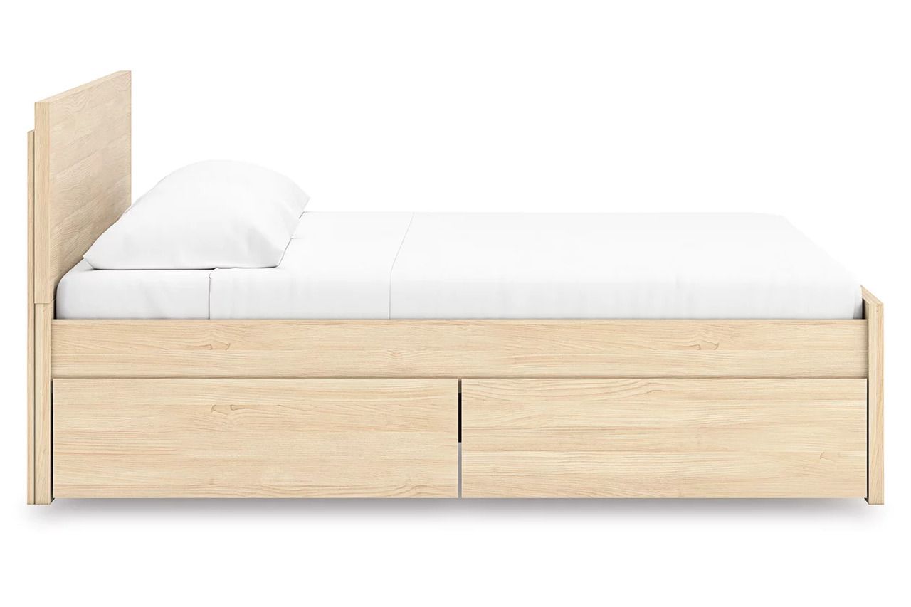 Onita King Panel Platform Bed with Storage In Natural EB9632B23