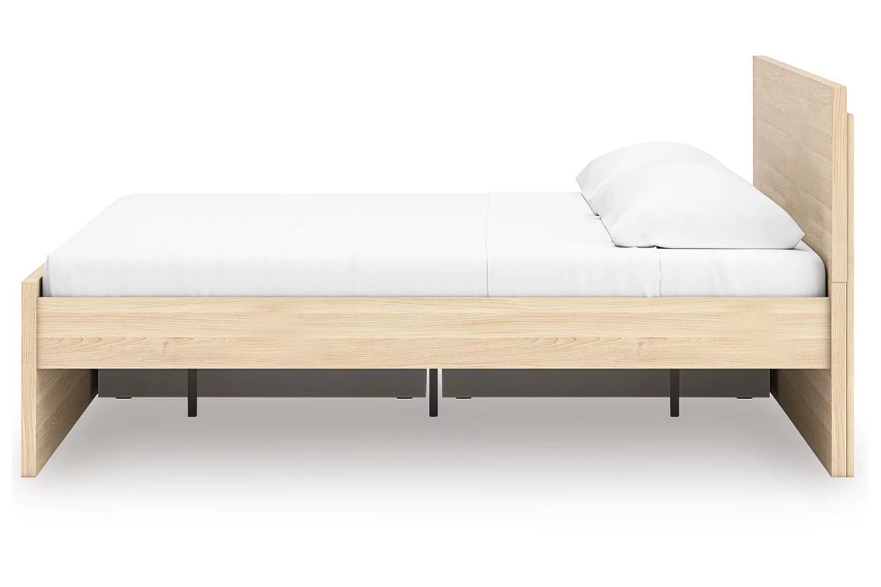 Onita King Panel Platform Bed with Storage In Natural EB9632B23