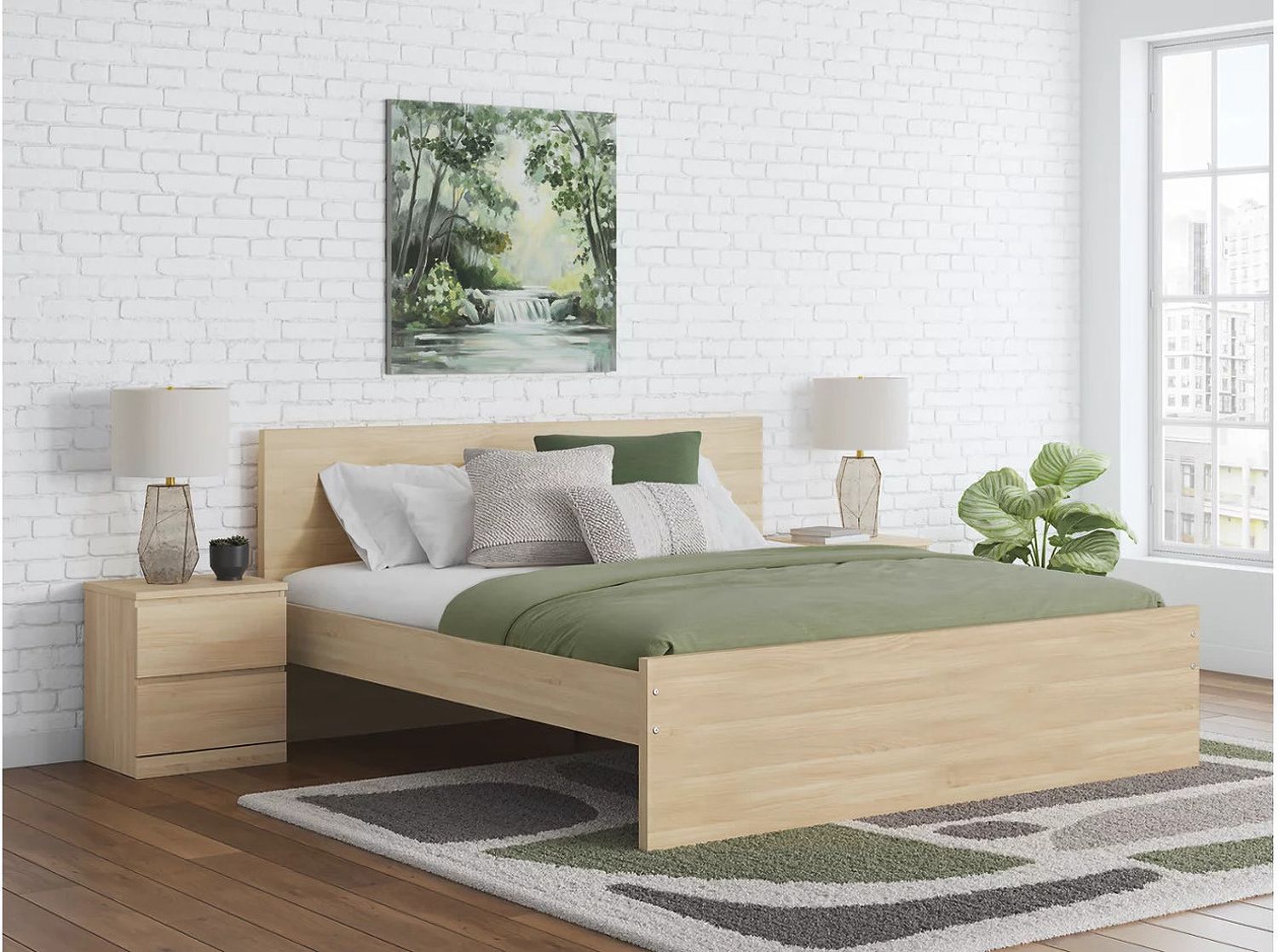 Onita Queen Panel Platform Bed In Natural EB9632B6