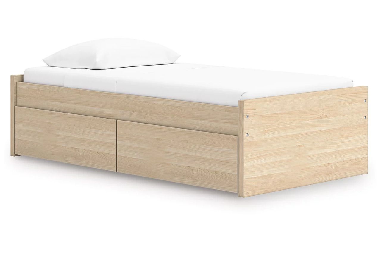 Onita Twin Platform Bed with 1 Side Storage In Natural EB9632B7