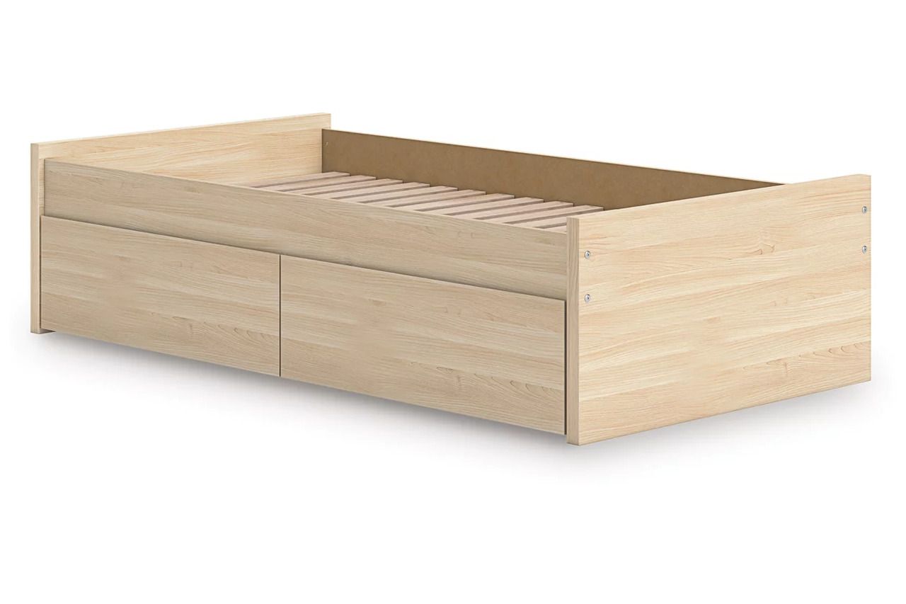 Onita Twin Platform Bed with 1 Side Storage In Natural EB9632B7