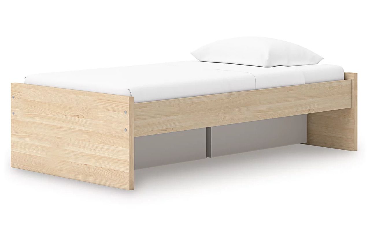 Onita Twin Platform Bed with 1 Side Storage In Natural EB9632B7