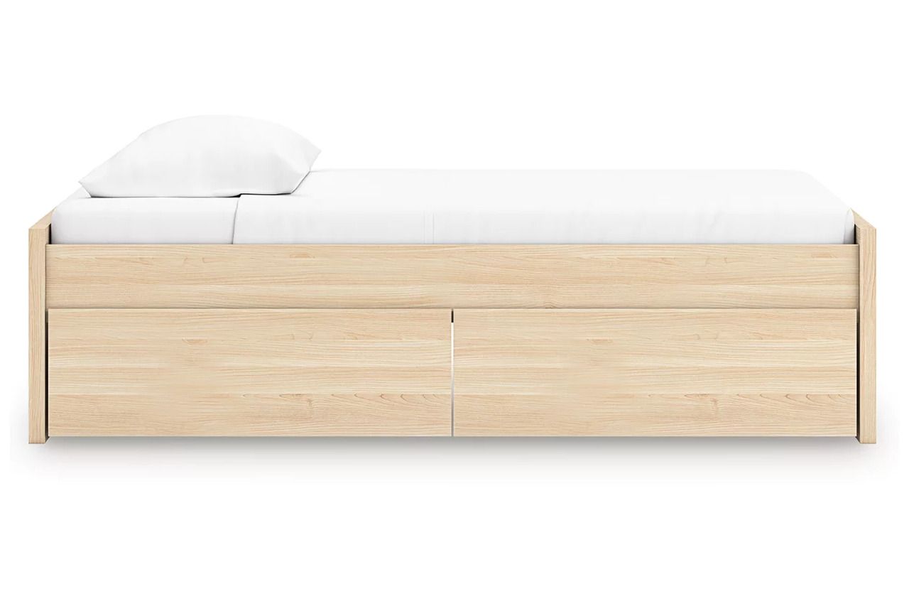 Onita Twin Platform Bed with 1 Side Storage In Natural EB9632B7