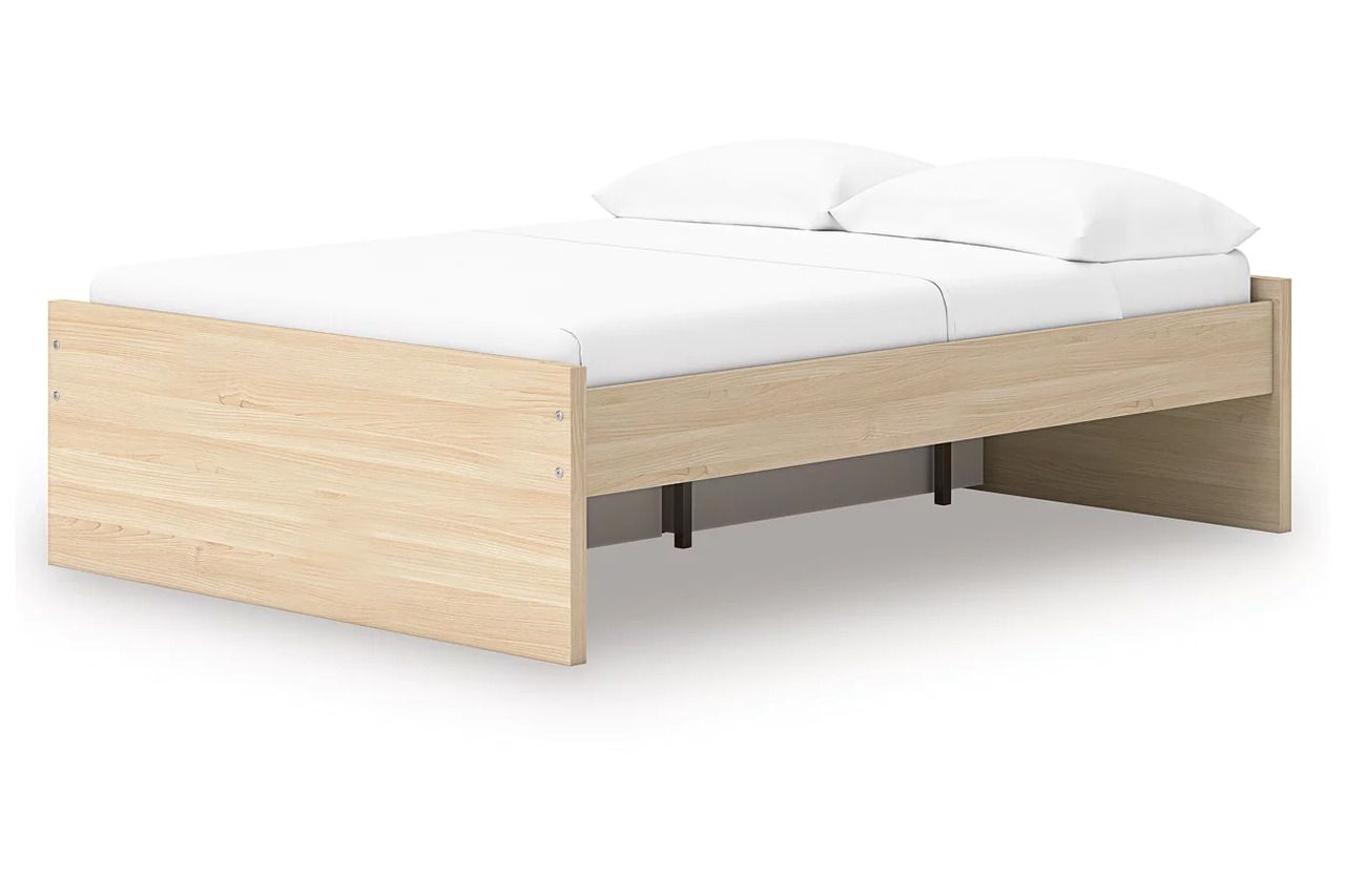 Onita Full Platform Bed with 1 Side Storage In Natural EB9632B8