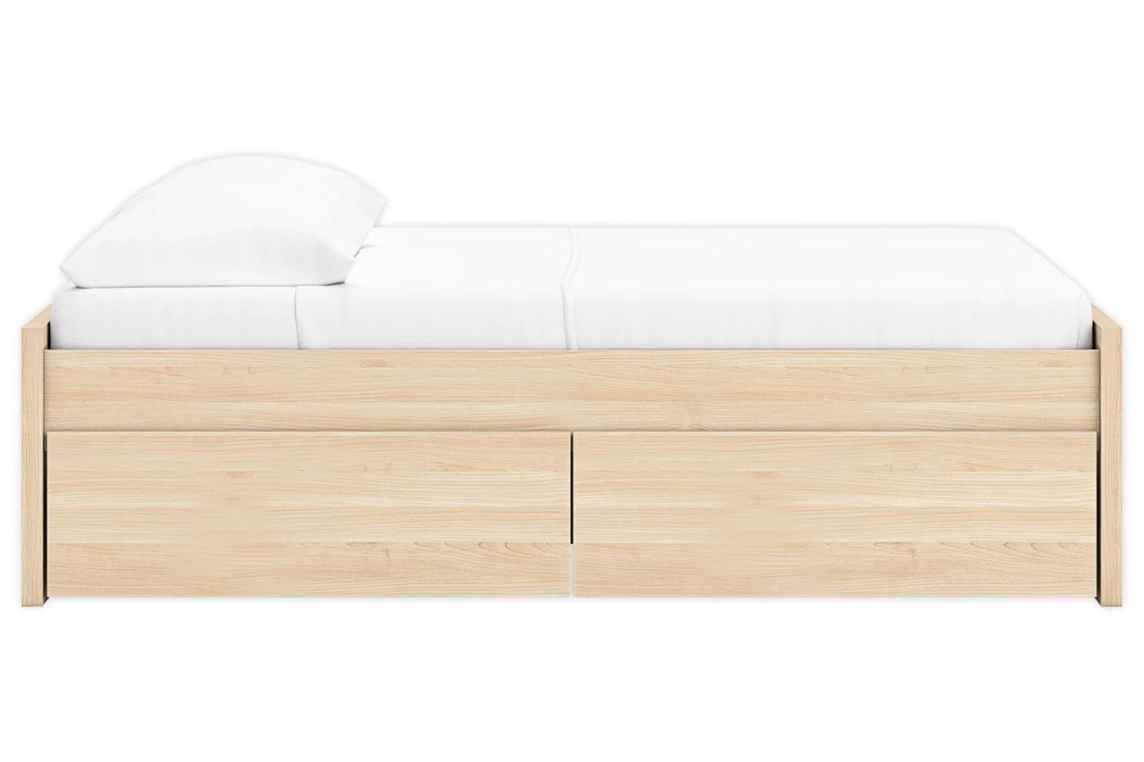 Onita Full Platform Bed with 1 Side Storage In Natural EB9632B8