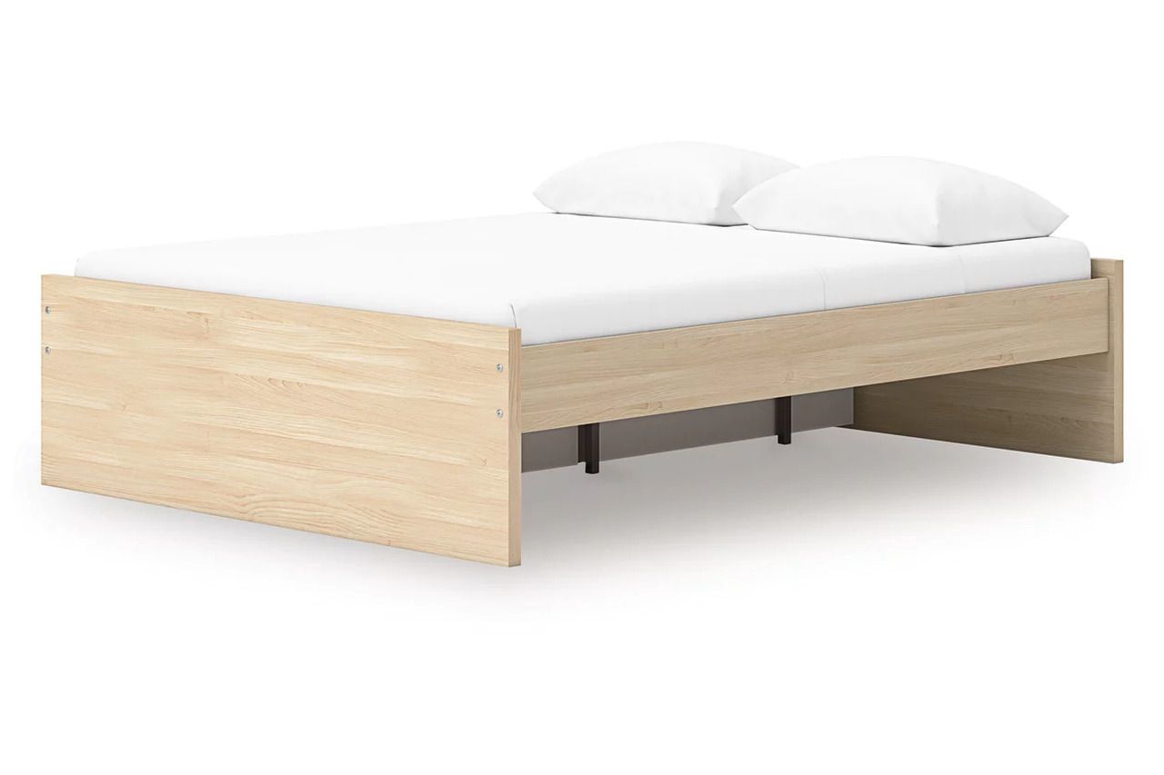 Onita Queen Platform Bed with 1 Side Storage In Natural EB9632B9