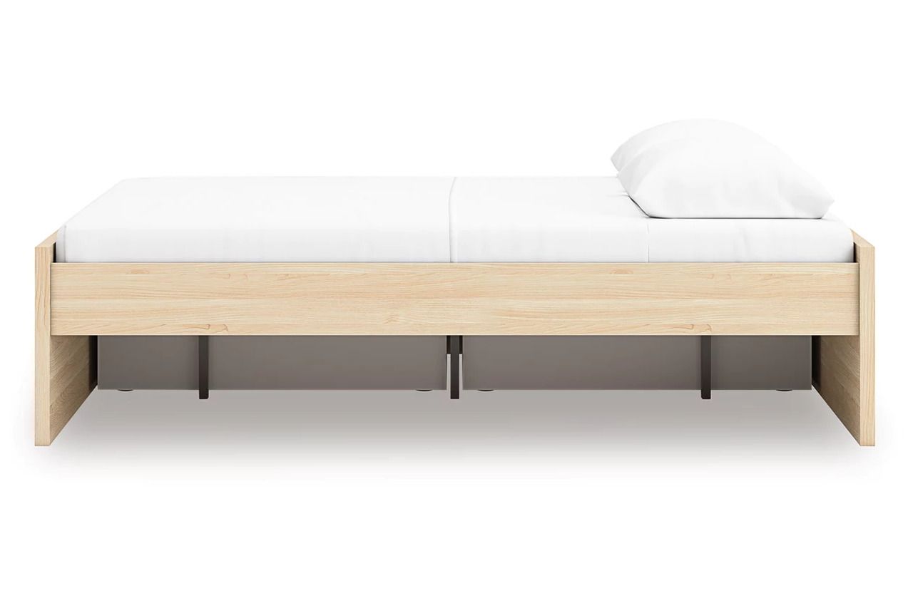Onita Queen Platform Bed with 1 Side Storage In Natural EB9632B9