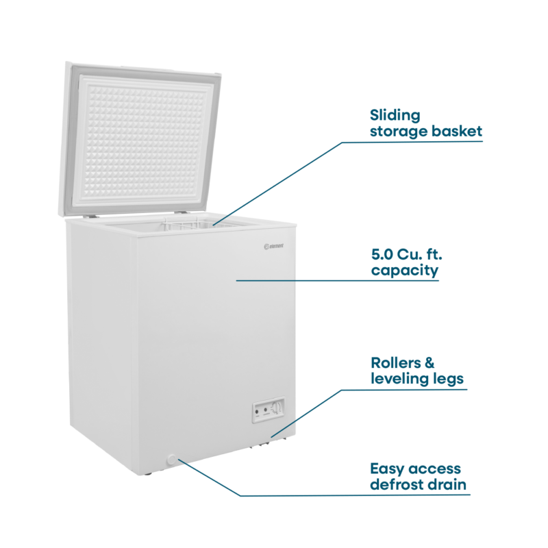 Element 5.0 cu. ft. Chest Freezer - White (ECF50MD2EW) view 4