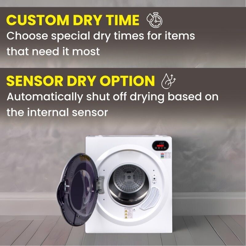 Ultra Compact Short Vented SENSOR Dryer 2.6cf/10lb LED Ops 110V/1400W ED848, product image 2 of 19