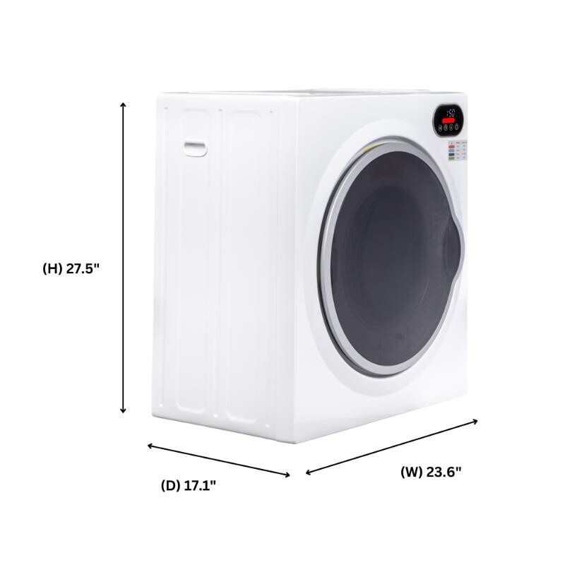 Ultra Compact Short Vented SENSOR Dryer 2.6cf/10lb LED Ops 110V/1400W ED848, product image 9 of 19