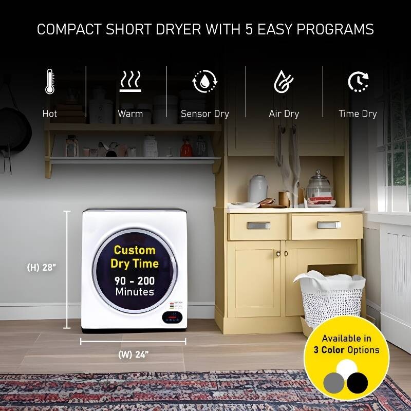 Compact Vented Sensor Dryer 3.5cf/13lbs 110V Bottom control DIGITAL ED852, product image 4 of 17