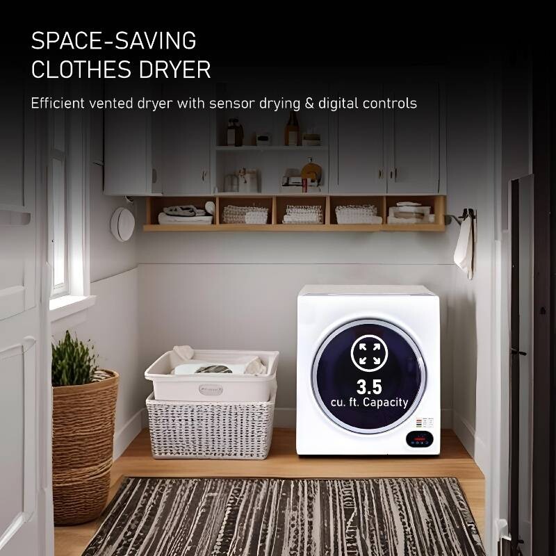 Compact Vented Sensor Dryer 3.5cf/13lbs 110V Bottom control DIGITAL ED852, product image 7 of 17