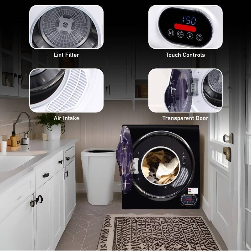 Compact Vented Sensor Dryer 3.5cf/13lbs 110V Bottom control DIGITAL ED852B, product image 5 of 17
