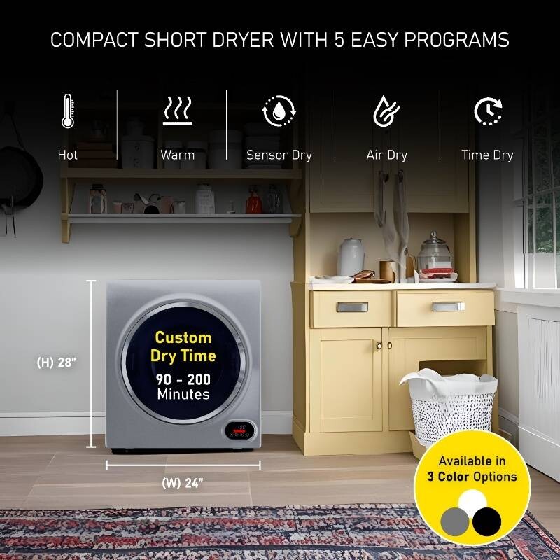 Compact Vented Sensor Dryer 3.5cf/13lbs 110V Bottom control DIGITAL ED852S, product image 4 of 17