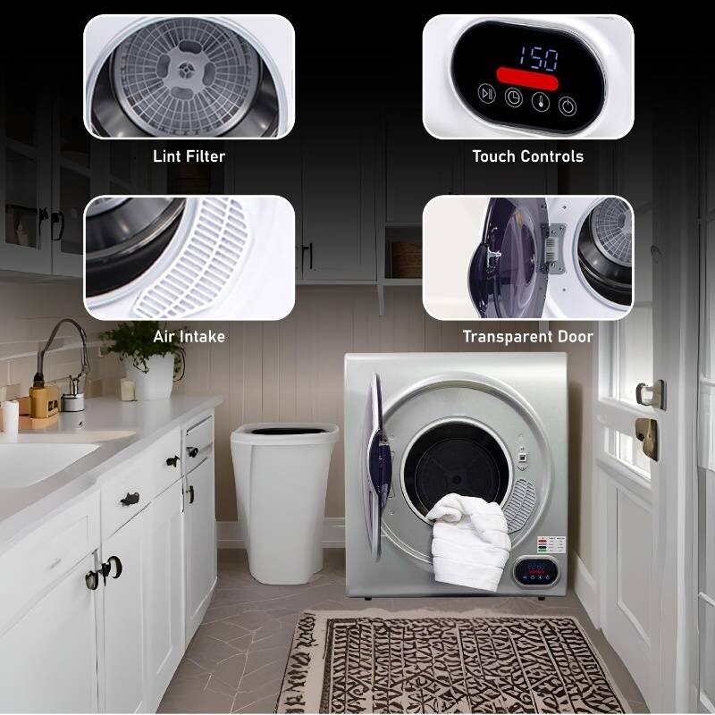 Compact Vented Sensor Dryer 3.5cf/13lbs 110V Bottom control DIGITAL ED852S, product image 5 of 17