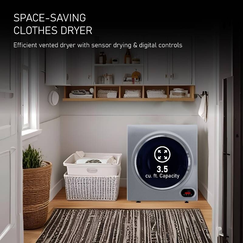 Compact Vented Sensor Dryer 3.5cf/13lbs 110V Bottom control DIGITAL ED852S, product image 7 of 17