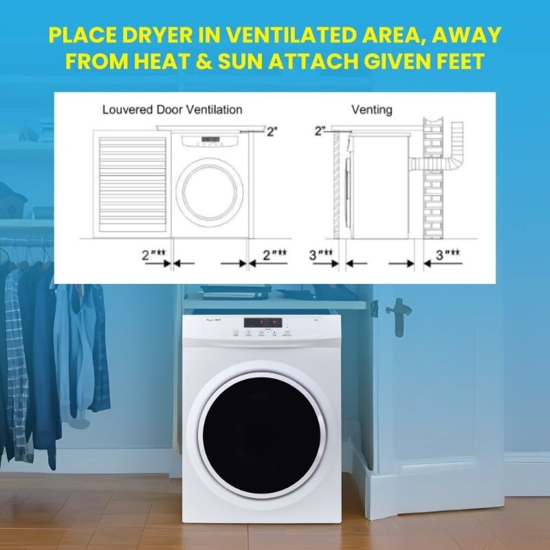 Standard 24 in Vented Dryer 3.5cf/13lb SENSOR Refresh Cycle 110V/1500W ED860, product image 3 of 19